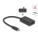 Delock Adaptér ze zásuvku DisplayPort na zástrčky USB Type-C™ (DP Alt Mode), 4K, s PD o výkonu 85 W