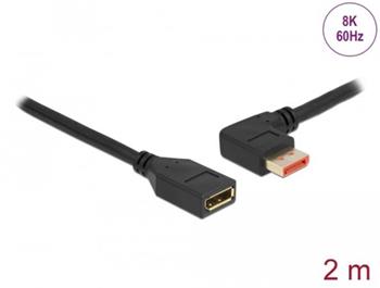 Delock DisplayPort prodlužovací kabel samec 90° pravoúhlý vlevo na samice 8K 60 Hz 2 m