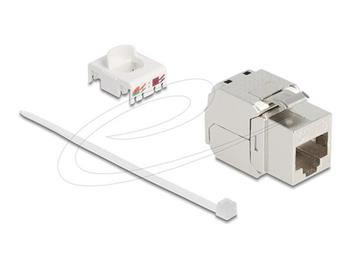 Delock Keystone modul RJ45 jack na LSA Cat.8.1 s kovovou západkou beznástrojový