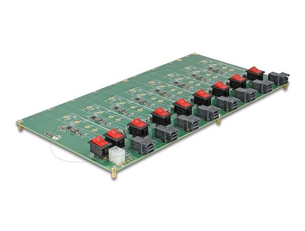 Delock M.2 Testovací deska pro 8 x M.2 NVMe Key M SSD s konektorem SFF-8643