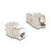 Delock Modul Keystone ze zásuvkového konektoru RJ45 na LSA Cat.6A, beznástrojový, bílá, sada 10 kusů