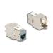 Delock Modul Keystone ze zásuvkového konektoru RJ45 na LSA Cat.6A, beznástrojový, šedá, sada 10 kusů