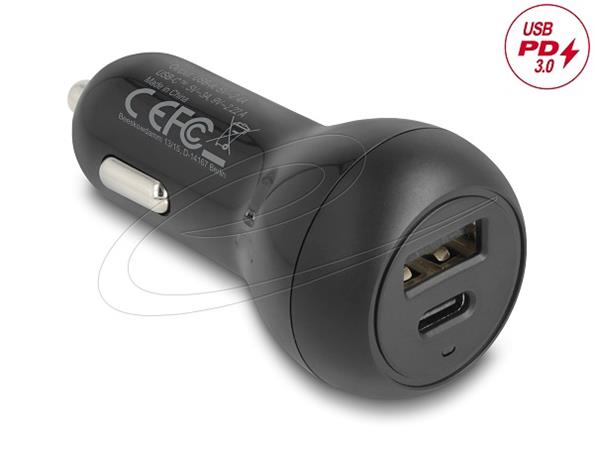 Delock Nabíječka do auta USB Type-C PD 3.0 a USB Type-A s 32 W