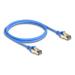 Delock Síťový kabel RJ45, Cat.8.1, F/FTP, tenký, 1 m, modrý