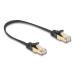 Delock Síťový kabel RJ45 s pleteným opláštěním, Cat.6A, ze zástrčky U/FTP na zástrčku, 0,25 m, černý