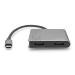 DIGITUS Adaptér USB-C - 2x HDMI, 18 cm 4K/30Hz, stříbrný, hliníkový kryt