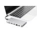 Digitus Cestovní dokovací stanice USB-C Multiport, 8 portů 2x video, 2x USB-C, 2x USB3.0, čtečka karet RJ45,2x