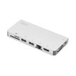 Digitus Cestovní dokovací stanice USB-C Multiport, 8 portů 2x video, 2x USB-C, 2x USB3.0, čtečka karet RJ45,2x