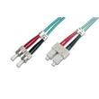 Digitus Fiber Optic Patch Cord, ST to SC Multimode 50/125 µ, Duplex Length 2m, Class OM3