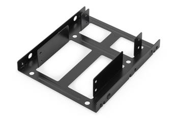 DIGITUS Montážní sada: dva SSD/HDD 2.5 do 3,5 pozice. Montážní rám, kovový černý, šrouby, kabely