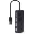 GEMBIRD USB 2.0 4portový hub s vypínači – černý