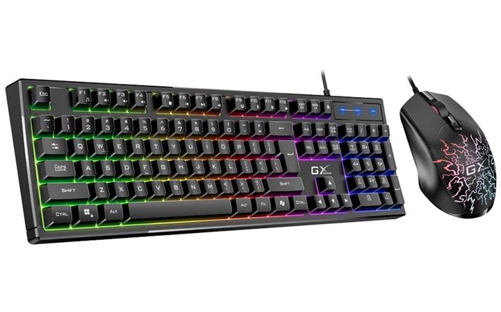 Genius GX GAMING Scorpion KM-GX3, Set klávesnice a myši, drátový, CZ+SK layout, USB, Copilot klávesa, RGB podsv., černá