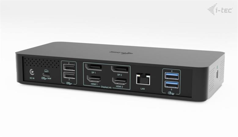 i-tec Universal Intelligent Dual Display Docking Station, Power Delivery 100W