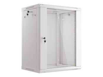 LANBERG 19" RACKOVÁ SKŘÍŇ PRO MONTÁŽ NA STĚNU 15U/600X450 (v rozloženém stavu) S PROSKLENÝMI DVEŘMI ŠEDÁ V2