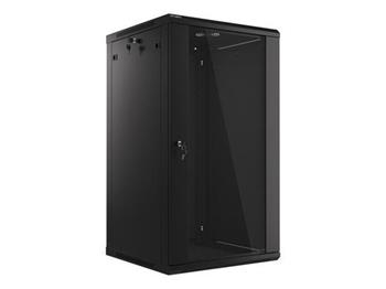 LANBERG 19" RACKOVÁ SKŘÍŇ PRO MONTÁŽ NA STĚNU 22U/600X600 (v rozloženém stavu) S PROSKLENÝMI DVEŘMI ČERNÁ V2