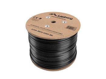 LANBERG LAN KABEL CAT.6 UTP 305M PEVNÝ VENKOVNÍ S GELOVOU VÝPLNÍ CU ČERNÝ FLUKE PASS