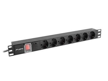 LANBERG NAPÁJECÍ DISTRIBUČNÍ JEDNOTKA (PDU) 19" 1U 16A 2M 7X SCHUKO ZÁSUVKY ČERNÁ
