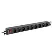 LANBERG NAPÁJECÍ DISTRIBUČNÍ JEDNOTKA (PDU) 19" 1U 16A 3M 9X FRANCOUZSKÉ ZÁSUVKY ČERNÁ