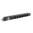 LANBERG NAPÁJECÍ DISTRIBUČNÍ JEDNOTKA (PDU) 19" 1U 16A 6X FRANCOUZSKÉ ZÁSUVKY 2M ČERNÁ