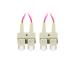 LANBERG optický patch cord MM SC/UPC-SC/UPC duplex 2m LSZH OM4 50/125 průměr 3mm, barva magenta