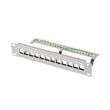 LANBERG PATCH PANEL 12 PORTŮ 1U 10" FTP PRO MODULY KEYSTONE ŠEDÝ V2