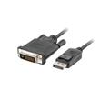 LANBERG připojovací kabel DisplayPort 1.2 na DVI-D (24+1), M/M, délka 3m, dual link, černý
