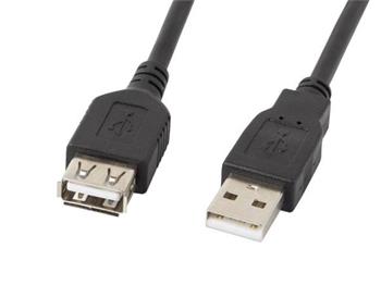 LANBERG USB-A M / F 2.0 kabel 0,7m, černý
