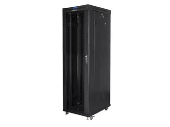 LANBERG Volně stojící skříň 19" 42U/600X1000 (v rozloženém stavu) skleněné dveře LCD černá (RAL9004)