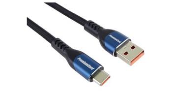 PremiumCord Super fast charging 5A kabel USB-C - USB 2.0 A bavlněný oplet 2m