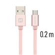 SWISSTEN DATA CABLE USB / MICRO USB TEXTILE 0,2M PINK